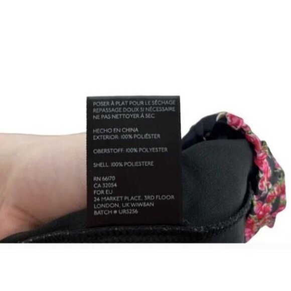 Pins & Needles Black & Pink Floral Wide Leg Pants L - Picture 5 of 6